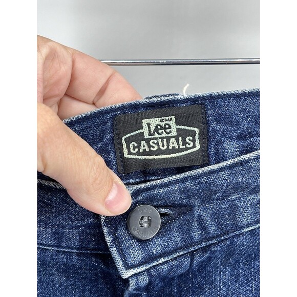 Vintage Lee Denim Jean Midi Skirt Size 18 Pockets Cotton Y2k 90s Modest Blue - Picture 5 of 12